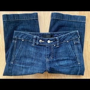 Rhinestone embellished jean bermuda shorts